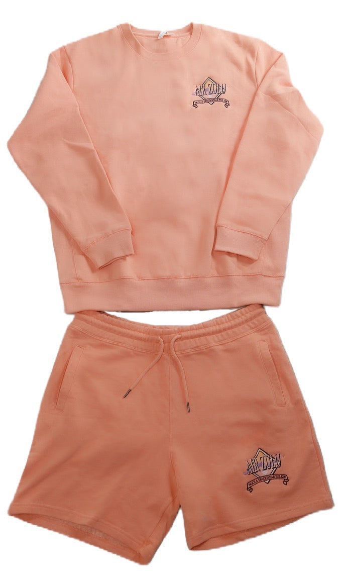 Embroidered Sweatshorts - Salmon